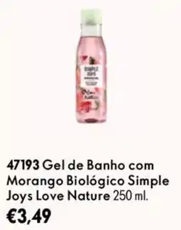 Oriflame gel de banho com morango biológico simple joys love nature promoção