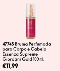 Oriflame Bruma Perfumada para Corpo e Cabelo Essenza Supreme Giordani Gold promoção