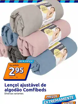 Action Lençol ajustável de algodão Comfibeds promoção