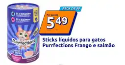 Action Sticks líquidos para gatos Purrfections Frango e salmão promoção