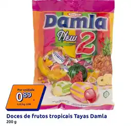 Action Doces de frutos tropicais Tayas Damla promoção
