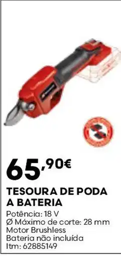 Bricomarché tesoura de poda a bateria promoção