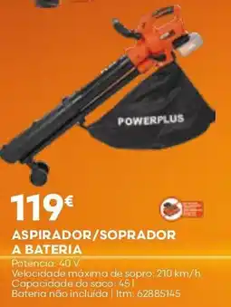 Bricomarché powerplus aspirador/soprador a bateria promoção