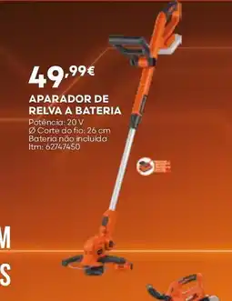 Bricomarché aparador de relva a bateria promoção