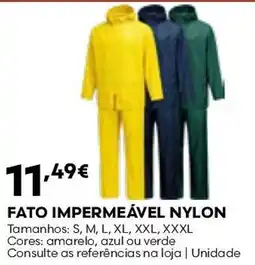 Bricomarché fato impermeável nylon promoção