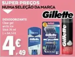 E.Leclerc gillette desodorante clear gel arctic ice stick promoção