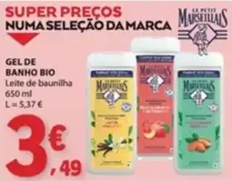 E.Leclerc gel de banho bio leite de baunilha le petit marseillais promoção