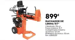 Bricomarché rachador de lenha 15t promoção