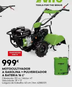 Bricomarché iTools motocultivador a gasolina + pulverizador a bateria 16 l promoção
