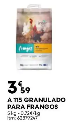 Bricomarché A 115 granulado para frangos promoção