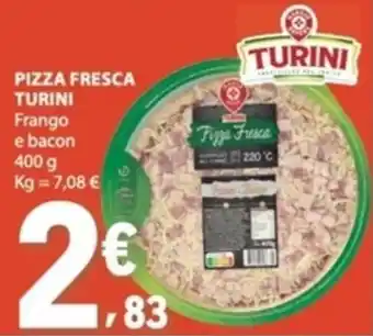 Pizza fresca turini frango e bacon