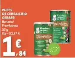 E.Leclerc Puffs de cereais bio gerber banana/framboesa promoção