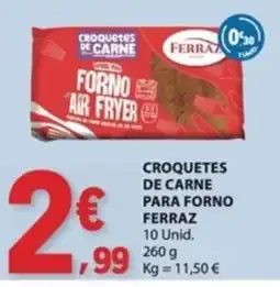 E.Leclerc croquetes de carne para forno ferraz promoção