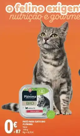 E.Leclerc Paté para gato bio plénima promoção