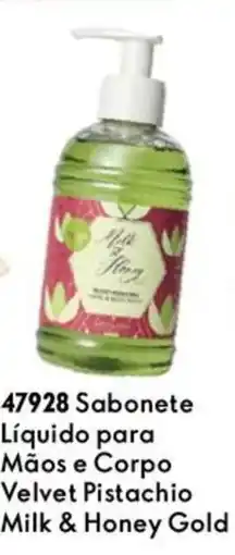 Oriflame Sabonete líquido para mãos e corpo velvet pistachio milk & honey gold promoção