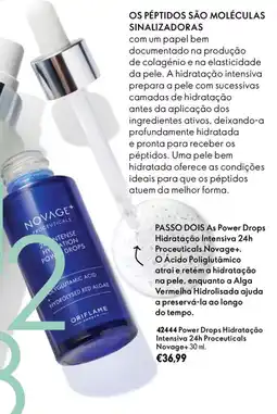 Oriflame Power drops hidratação intensiva 24h proceuticals novage+ promoção