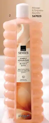 Avon Avon senses bubble bath white peach & vanilla orchid scent promoção