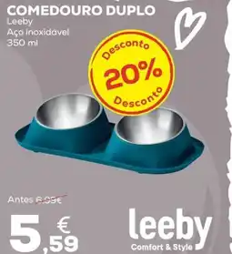 Kiwoko comedouro duplo leeby promoção