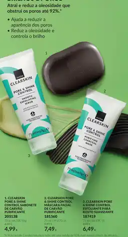 Avon Avon clearskin pore & shine control sabonete de carvão purificante promoção