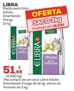Kiwoko Libra ração para gato adulto esterilizado frango promoção