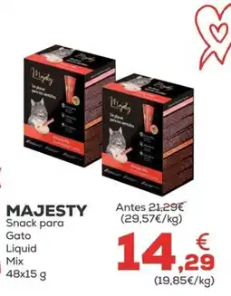 Kiwoko Majesty snack para gato liquid mix promoção