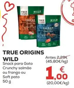 Kiwoko true origins wild snack para gato crunchy salmão ou frango ou soft pato promoção