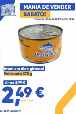 Casa Cheia atum em óleo girassol petiscada promoção