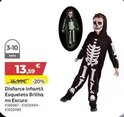 Toys R Us Disfarce infantil Esqueleto Brilha no Escuro promoção
