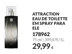 Avon attraction eau de toilette em spray para ele promoção