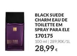 Avon black suede charm eau de toilette em spray para ele promoção