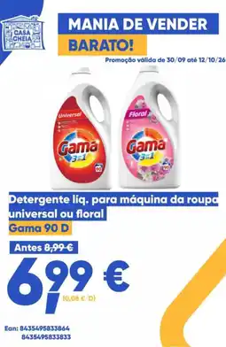 Casa Cheia Detergente liq. para máquina da roupa universal ou floral Gama 90 D promoção