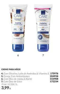 Avon Avon care creme para mãos com óleo de jojoba & karité promoção