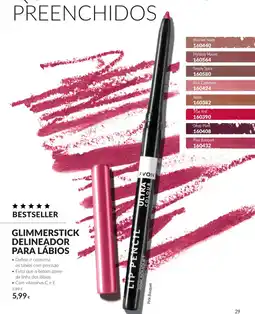 Avon Glimmerstick delineador para lábios promoção