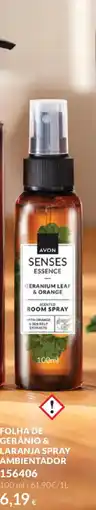 Avon Avon senses essence geranium leaf & orange scented room spray promoção