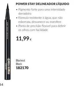 Avon avon power stay delineador líquido blackest black promoção