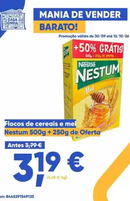 Casa Cheia Nestum flocos de cereais e mel promoção