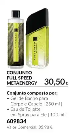 Avon conjunto full speed metaenergy promoção
