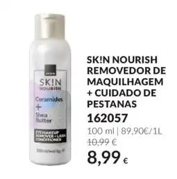 Avon Skin nourish removedor de maquilhagem + cuidado de pestanas promoção
