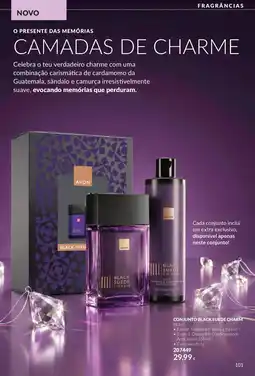 Avon Conjunto black suede charm promoção