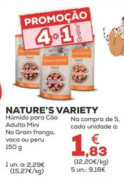 Kiwoko Nature's variety húmido para cão adulto mini no grain frango, vaca ou peru promoção
