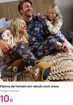 Pepco com - pijama de homem em veludo com ursos promoção