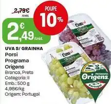 Intermarché Programa origens - uva s/grainha promoção