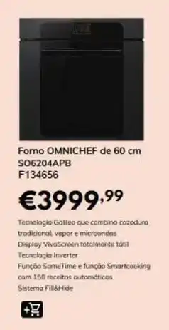 Radio Popular com - formo omnichef de 60 cm son6240apb promoção