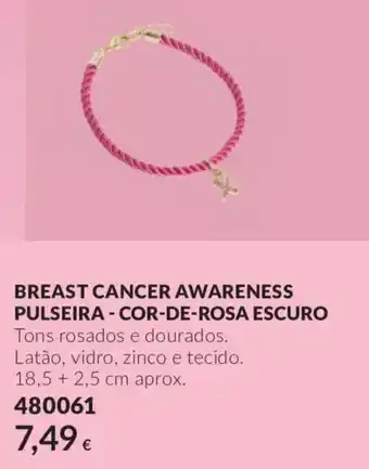 Breast cancer awareness pulseira - cor-de-rosa escuro