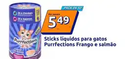 Action Sticks liquidos para gatos purrfections frango/salmão promoção