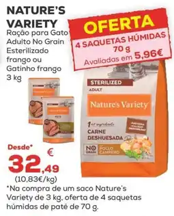 Kiwoko Nature's Variety ração para gato adulto no grain esterilizado frango ou gatinho frango promoção
