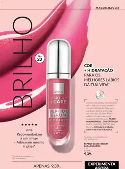Avon Avon make up +care peptide serum lip gloss promoção