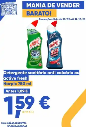 Detergente sanitário anti calcário ou active fresh harpic 750 ml