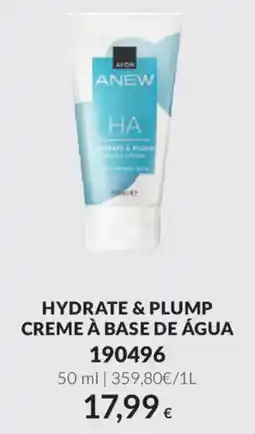 Avon anew hydrate & plump creme à base de água promoção