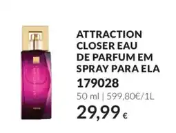 Avon attraction closer eau de parfum em spray para ela promoção